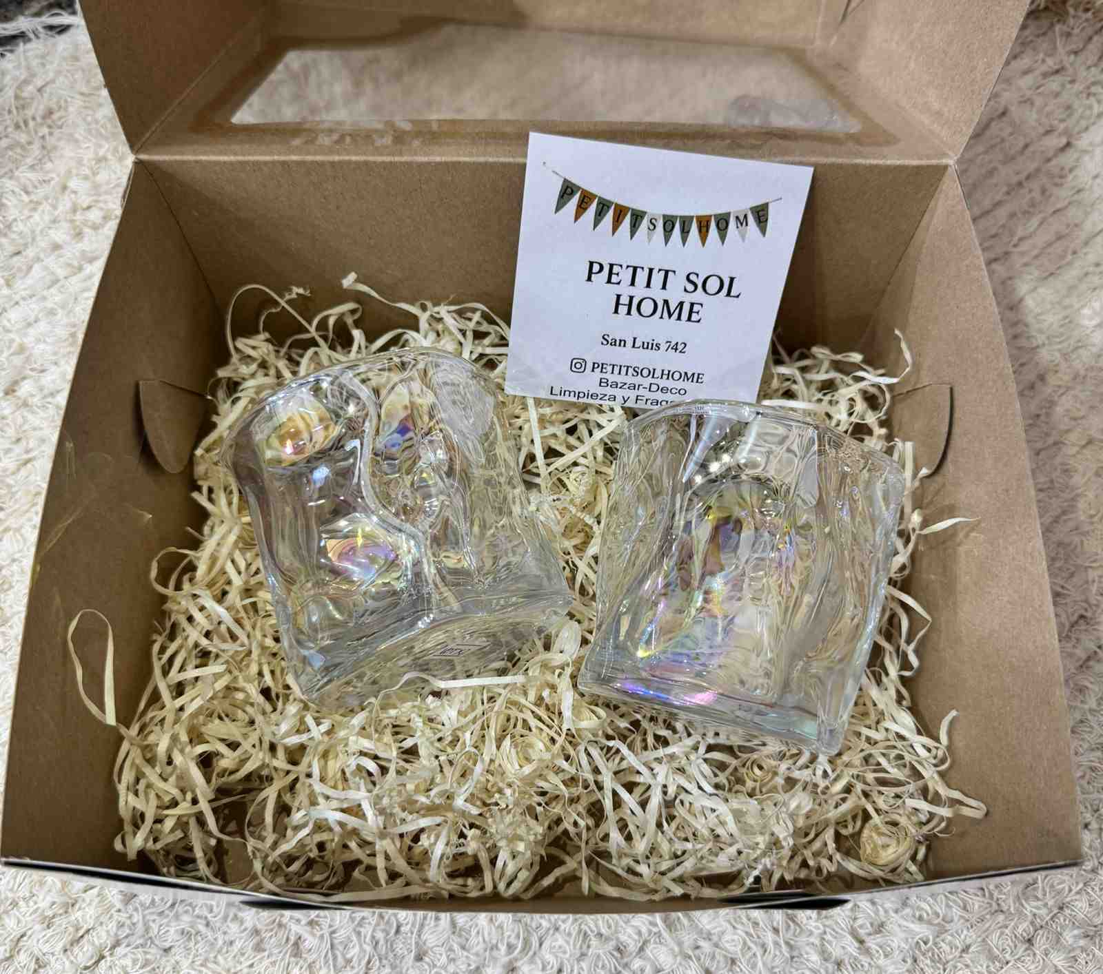 COMBO REGALO 2 SET X2 VASOS ONDA TORNASOL